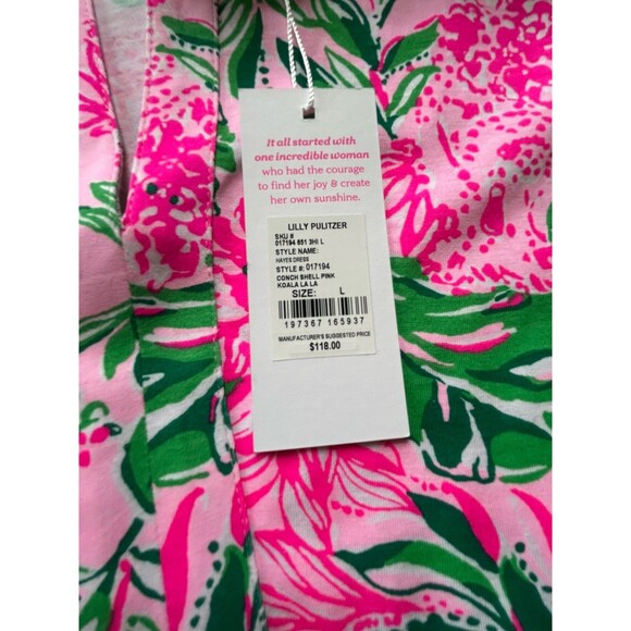 Lilly Pulitzer Hayes Dress – Conch Shell Pink Koala La La, Size L, NWT - Picture 5 of 8